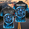 BlueJose Darts Skull Fire Flame Multicolor Options Personalized Name Shirt (4 Colors)