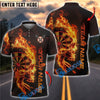 BlueJose Darts Skull Flame Multicolor Options Personalized Name Shirt (4 Colors)