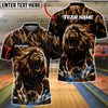 BlueJose Bowling And Pins Flame Lightning Lion Customized Name, Team Name 3D Shirt (6 Colors)