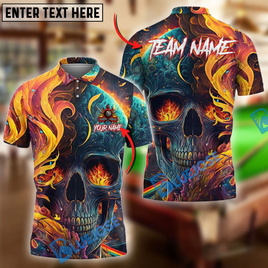 BlueJose Billiards Ball 8 And 9 Flaming Skull Abstract Personalized Shirt (2 Colors)