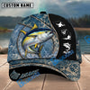 BlueJose Fishing Blue Marble Splash Design Personalized Name Classic 3D Cap Personalized Cap (13 Breeds)
