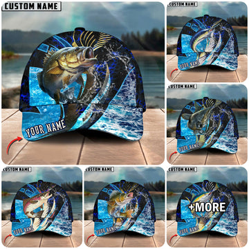 BlueJose Fishing Tailored Tides Pattern Personalized Cap (11 Breeds)