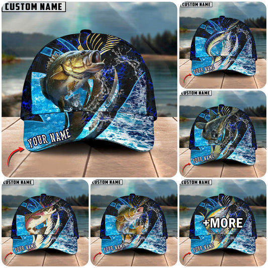 BlueJose Fishing Tailored Tides Pattern Personalized Cap (11 Breeds)