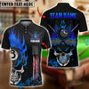 BlueJose Billiards Ball 8 Skull Fire Personalized Name & Team Name Shirt (4 Colors)