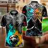 BlueJose Billiards Fire And Ice 8 Ball Broken Glass Customized Name, Team Name 3D Shirt (4 Colors)