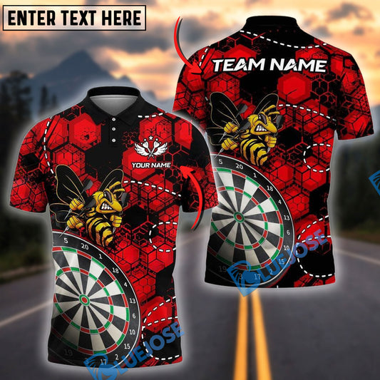 BlueJose Darts Bee Vintage Personalized Name, Team Name Shirt (4 Colors)