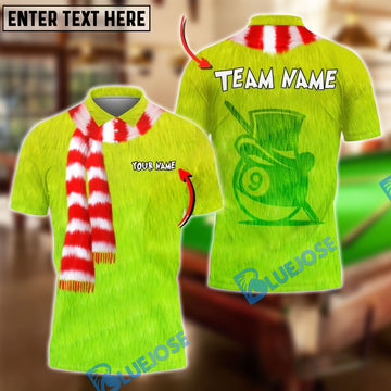 BlueJose Billiards Ball 9 Green Furry Grinch Style Customized Name, Team Name 3D Shirt