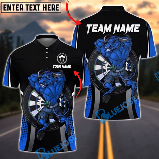 BlueJose Darts Bull Strength Personalized Name, Team Name Unisex Shirt (4 Colors)