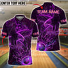 BlueJose Bowling And Pins Eagle Neon Style Customized Name, Team Name 3D Shirt (4 Colors)
