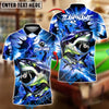 BlueJose Billiards 8-Ball Lightning Shark Personalized Name Shirt (4 Colors)