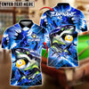 BlueJose Billiards 9-Ball Lightning Shark Personalized Name Shirt (4 Colors)