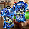 BlueJose Billiards Yin-Yang 8 & 9 Ball Lightning Shark Personalized Name Shirt (4 Colors)