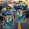 BlueJose Darts Colorblast Cartoon Character Customized Name, Team Name 3D Shirt (4 Colors)
