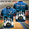 BlueJose Bowling And Pins Black Ball Fury Customized Name, Team Name 3D Shirt (4 Colors)