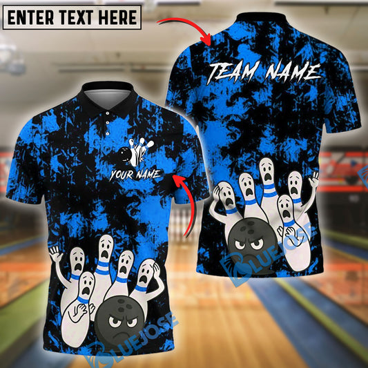 BlueJose Bowling And Pins Scared Pins Chaos Customized Name, Team Name 3D Shirt (4 Colors)