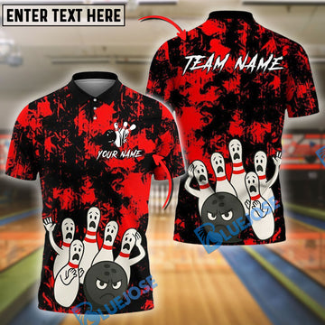 BlueJose Bowling And Pins Scared Pins Chaos Customized Name, Team Name 3D Shirt (4 Colors)