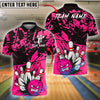 BlueJose Bowling And Pins Rage Strike Customized Name, Team Name 3D Shirt (4 Colors)