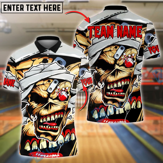 BlueJose Bowling Zombie Mad Skull Personalized Name, Team Name 3D Shirt