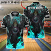 BlueJose Bowling And Pins Magic Flame Wizard Customized Name, Team Name 3D Shirt (4 Colors)