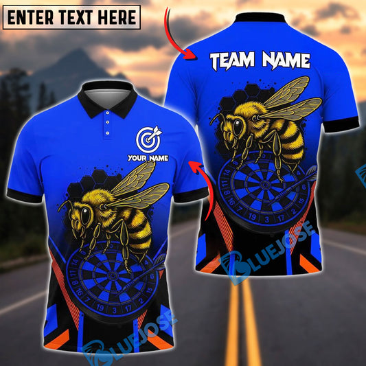 BlueJose Darts Bee Hunter Style Personalized Name, Team Name Shirt (4 Colors)