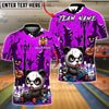 BlueJose Bowling And Pins Evil Panda Halloween Haunted Street Pumpkin Ball Customized Name, Team Name 3D Shirt (4 Colors)