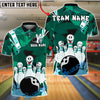 BlueJose Bowling And Pins Cartoon Funny Faces Customized Name, Team Name 3D Shirt (4 Colors)