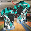 BlueJose Bowling And Pins Fire Silver Black Flame Strikes Style Customized Name, Team Name 3D Shirt (4 Colors)