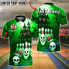 BlueJose Bowling And Pins Haunted House Skull Pins Pumpkin Ball Halloween Style Customized Name, Team Name 3D Shirt (4 Colors)