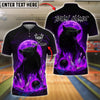 BlueJose Bowling And Pins Fire Wolf Moon Customized Name, Team Name 3D Shirt (4 Colors)