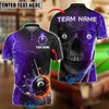 BlueJose Billiards 8-Ball Skull Lightning Strike Personalized Name Shirt (4 Colors)
