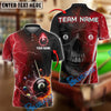 BlueJose Billiards 8-Ball Skull Lightning Strike Personalized Name Shirt (4 Colors)