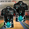 BlueJose Bowling And Pins Eyed Dark Wolf Pack Customized Name, Team Name 3D Shirt (4 Colors)