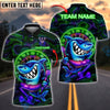 BlueJose Darts Neon Shark Dartboard Design Personalized Name, Team Name Shirt (4 Colors)