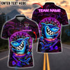BlueJose Darts Neon Shark Dartboard Design Personalized Name, Team Name Shirt (4 Colors)