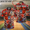 BlueJose Bowling And Pins Graffiti Wolf Jetpack Pins Customized Name, Team Name 3D Shirt (4 Colors)