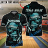 BlueJose Bowling And Pins Skull Helmet Blood Horror Customized Name, Team Name 3D Shirt (4 Colors)