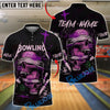 BlueJose Bowling And Pins Skull Helmet Blood Horror Customized Name, Team Name 3D Shirt (4 Colors)