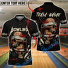 BlueJose Bowling And Pins Skull Helmet Blood Horror Customized Name, Team Name 3D Shirt (4 Colors)