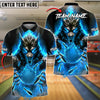BlueJose Bowling And Pins Fire Beast Power Customized Name, Team Name 3D Shirt (4 Colors)