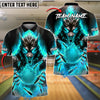 BlueJose Bowling And Pins Fire Beast Power Customized Name, Team Name 3D Shirt (4 Colors)
