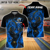 BlueJose Bowling Fiery Tiger Bowling Ball Flames Customized Name, Team Name 3D Shirt (4 Colors)