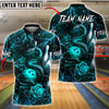BlueJose Bowling And Pins Snake Rose Lava Customized Name, Team Name 3D Shirt (4 Colors)