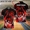 BlueJose Bowling And Pins Tiger Golden Ball Striking Pins Customized Name, Team Name 3D Shirt (4 Colors)