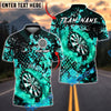 BlueJose Darts Black Grunge Dartboard Personalized Name, Team Name Unisex Shirt (4 Colors)