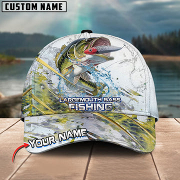 BlueJose Bass Fishing Gold Premium Skinfish Pattern Personalized Cap