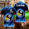 BlueJose Billiards Yin Yang Fire Personalized Name Shirt (4 Colors)