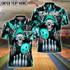BlueJose Bowling And Pins Grim Reaper Flame Customized Name, Team Name 3D Shirt (4 Colors)