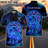 BlueJose Darts Neon Dartboard Bear Holding Darts Customized Name, Team Name 3D Shirt (4 Colors)