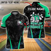 BlueJose Bowling And Pins Funny Slogan Team Uniform Style Customized Name, Team Name 3D Shirt (4 Colors)