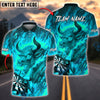 BlueJose Darts Bull Fire Flame Customized Name, Team Name 3D Shirt (4 Colors)